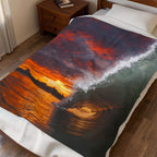 Burning Sky Barrel Velveteen Plush Throw Blanket
