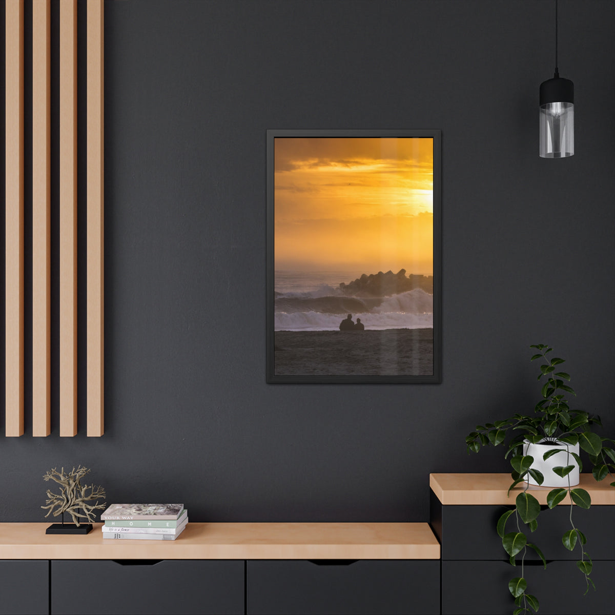 Golden Lighthouse Framed Poster