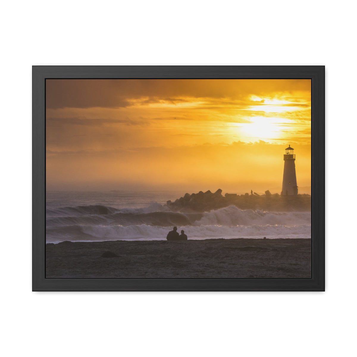 Golden Lighthouse Framed Poster