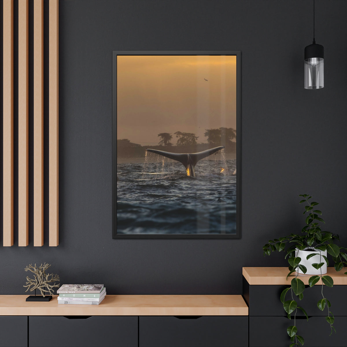 Whale Pair Framed Poster