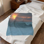 Sun Over The Swell Velveteen Plush Throw Blanket