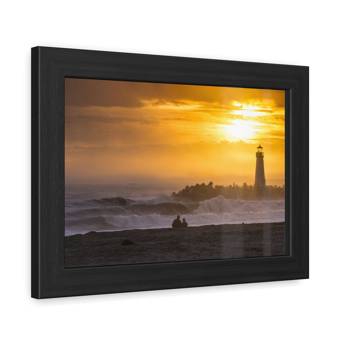 Golden Lighthouse Framed Poster