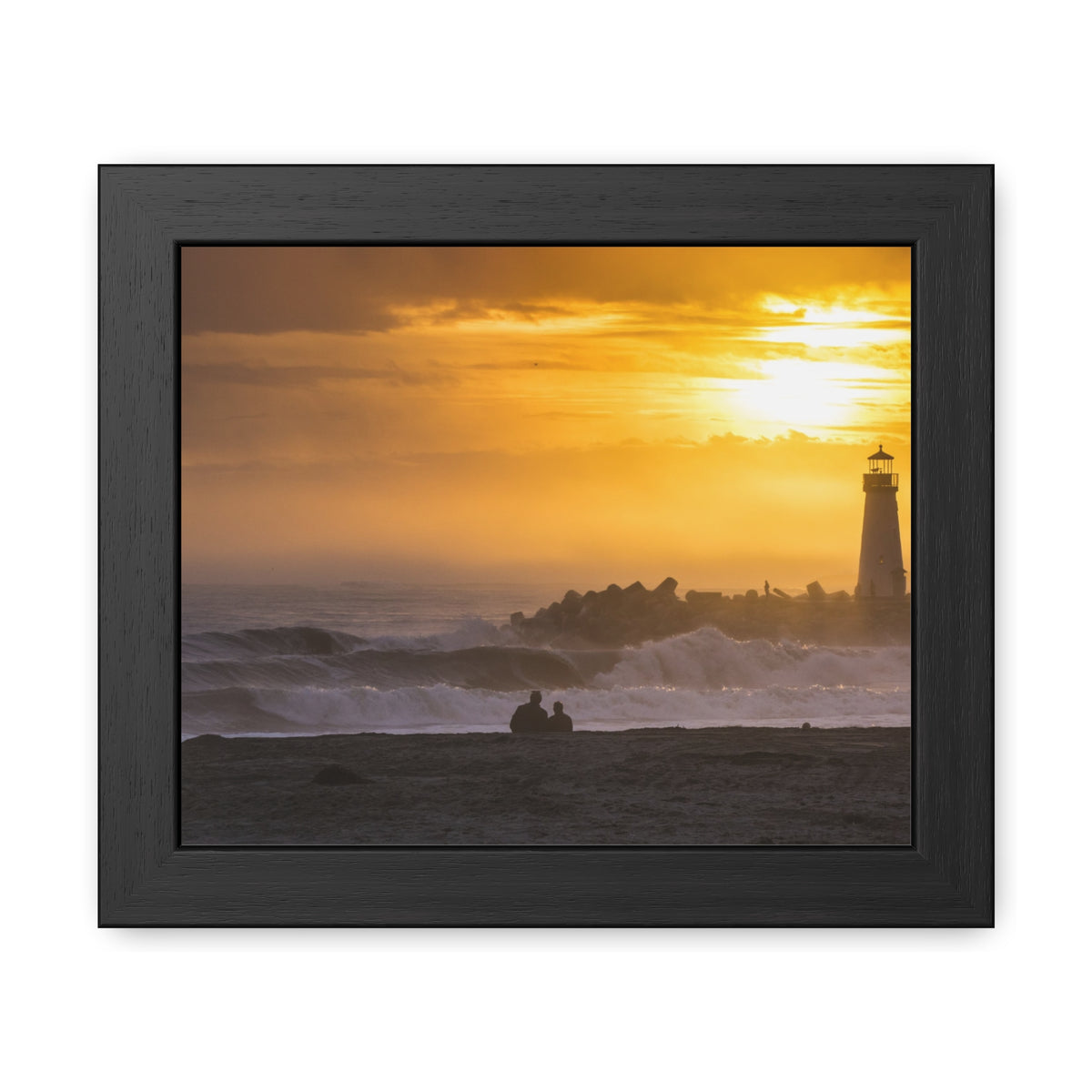 Golden Lighthouse Framed Poster