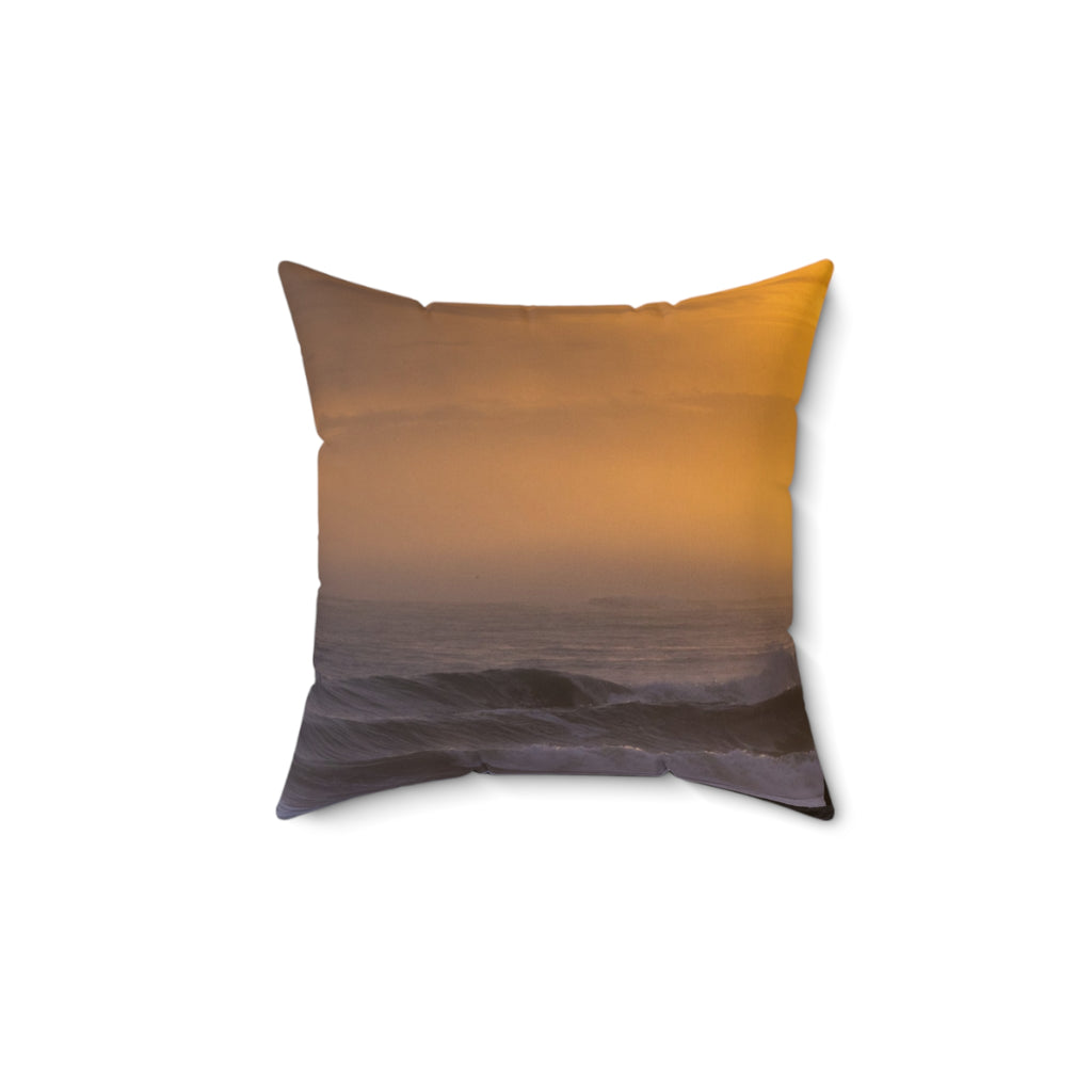 Golden Lighthouse Throw Pillow