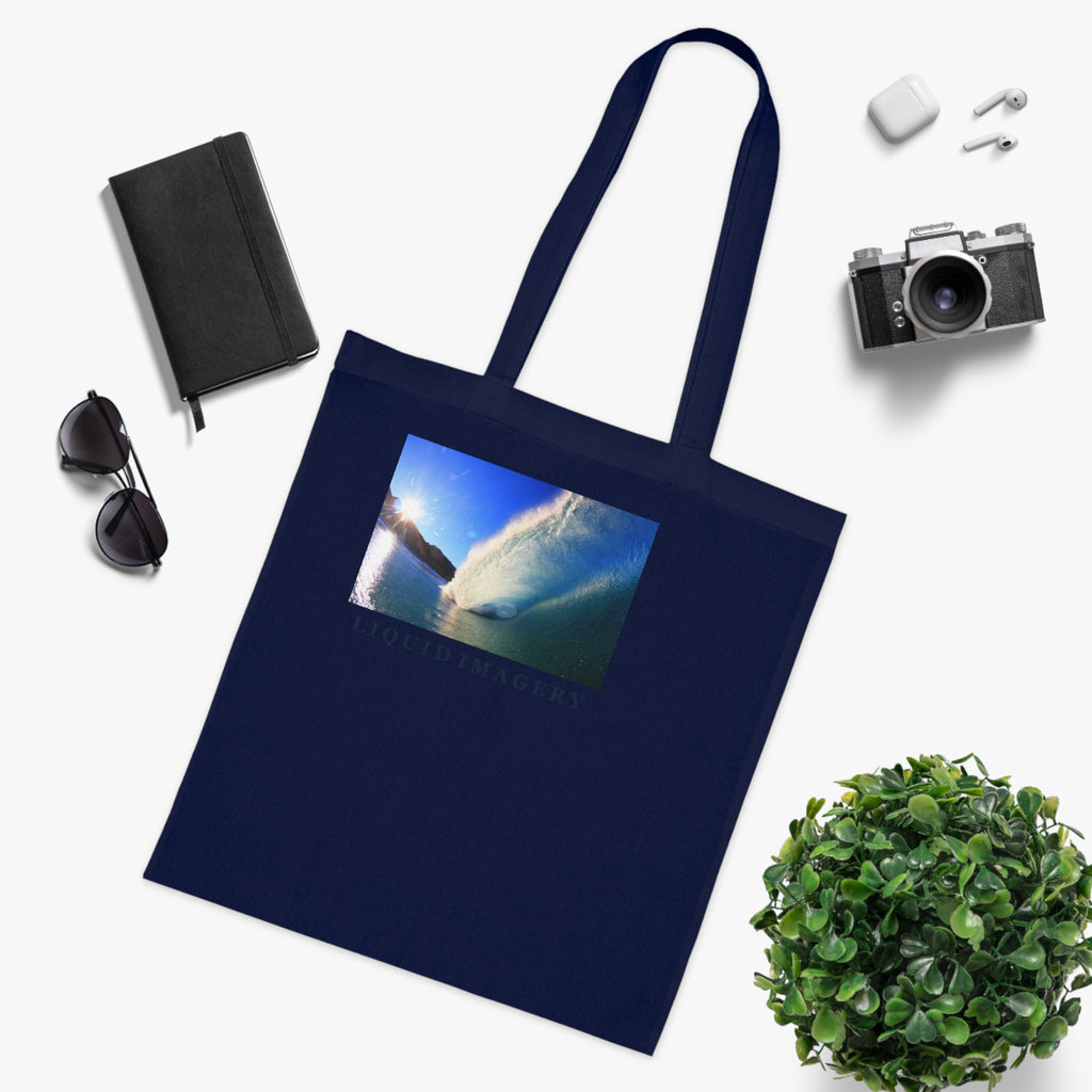 Sunburst Wave Cotton Tote Bag