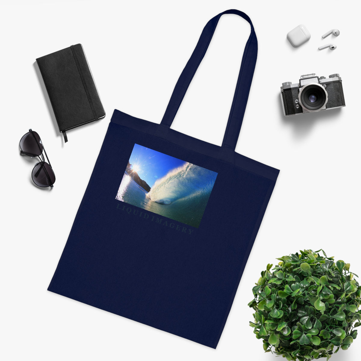 Sunburst Wave Cotton Tote Bag