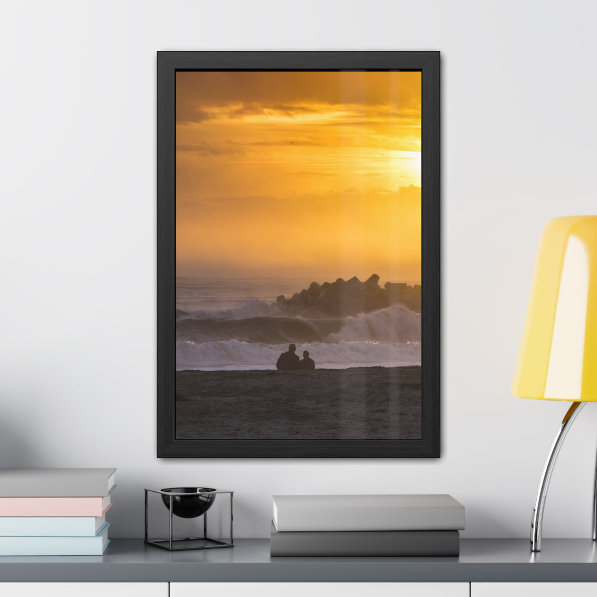 Golden Lighthouse Framed Poster