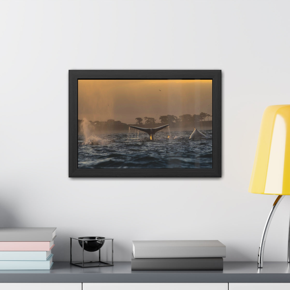 Whale Pair Framed Poster