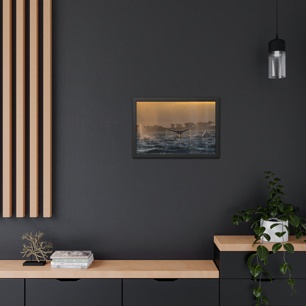 Whale Pair Framed Poster