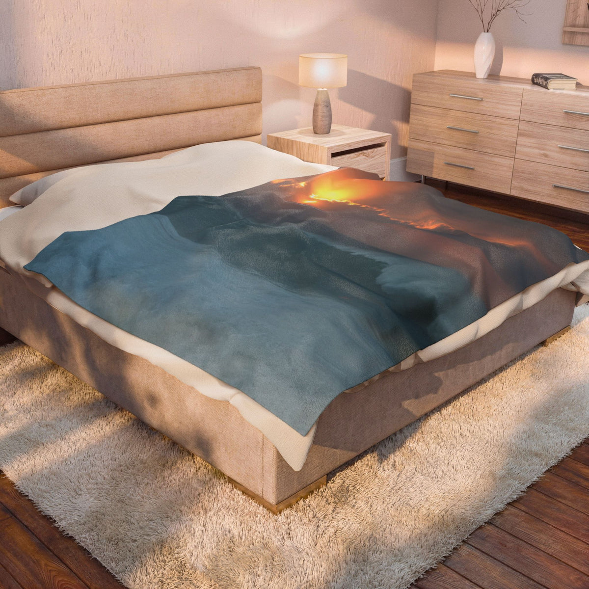 Sun Over The Swell Velveteen Plush Throw Blanket