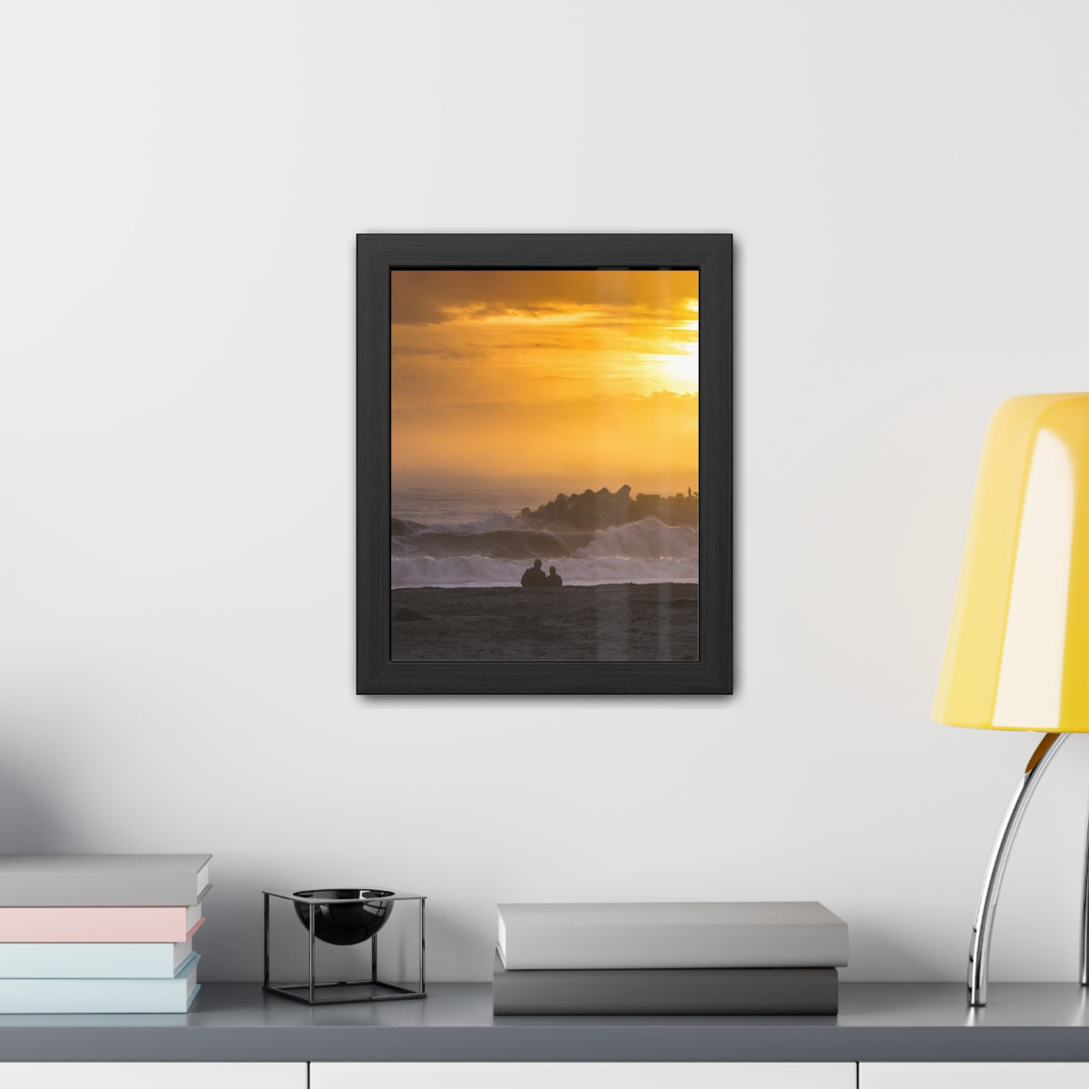 Golden Lighthouse Framed Poster