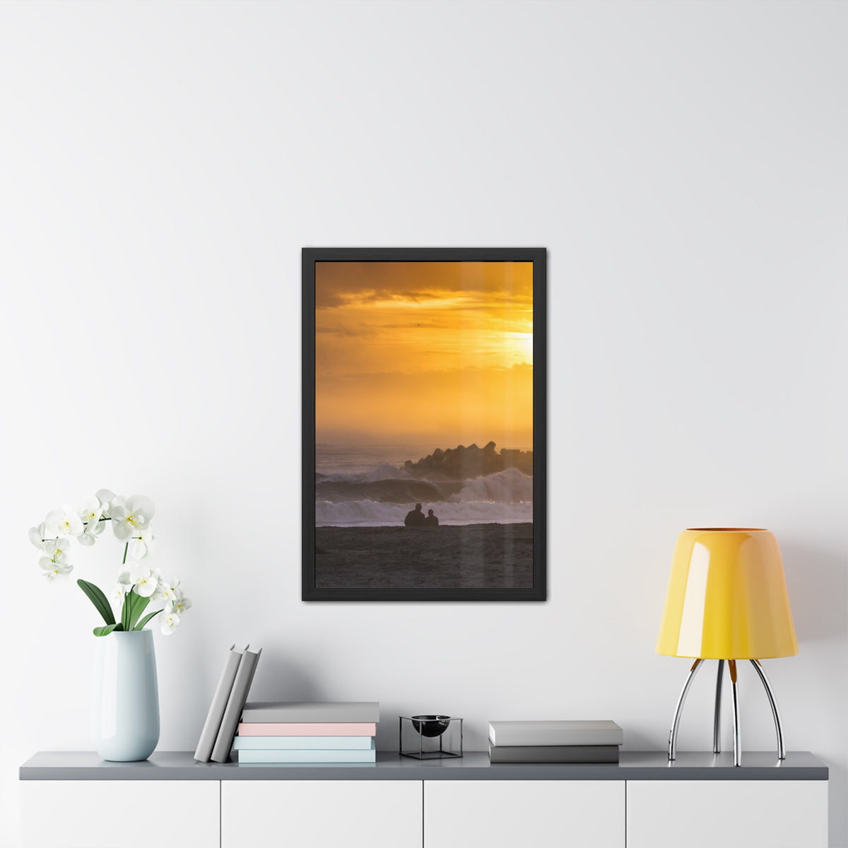 Golden Lighthouse Framed Poster