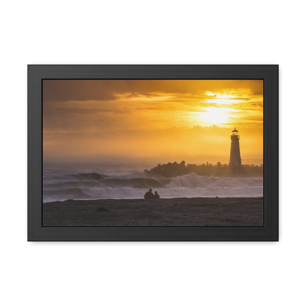 Golden Lighthouse Framed Poster