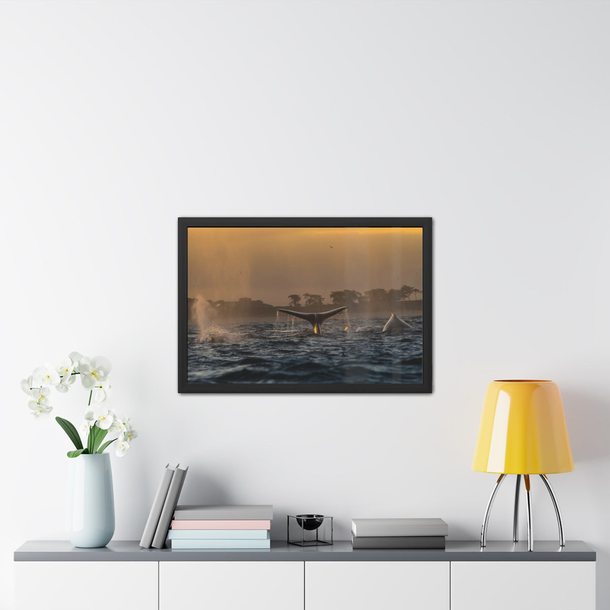 Whale Pair Framed Poster