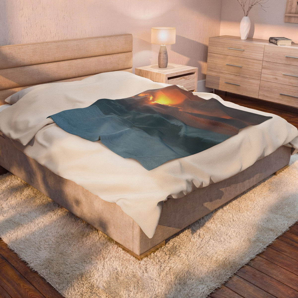 Sun Over The Swell Velveteen Plush Throw Blanket