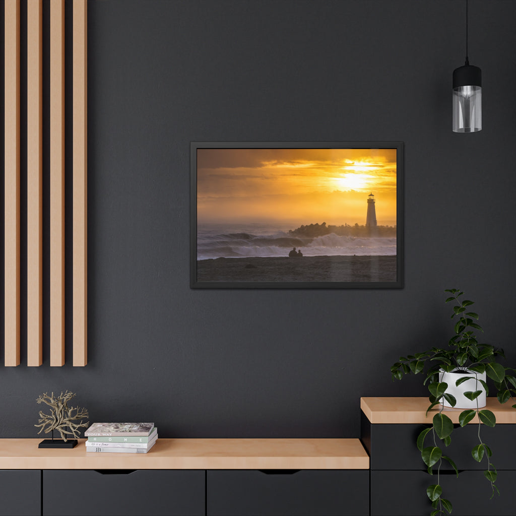 Golden Lighthouse Framed Poster