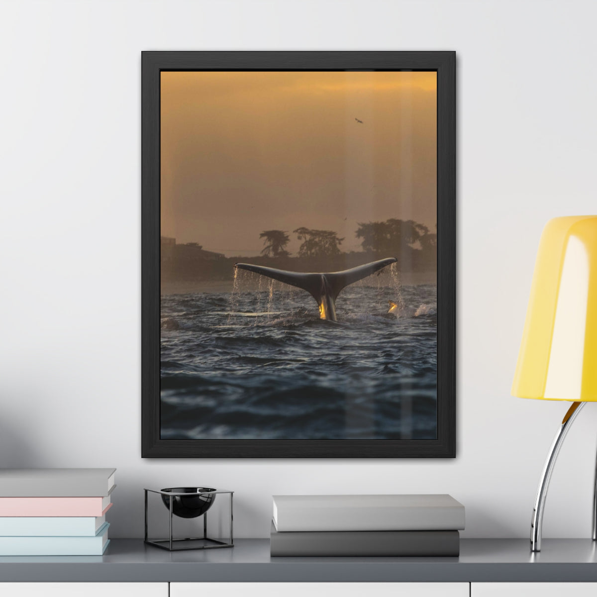 Whale Pair Framed Poster