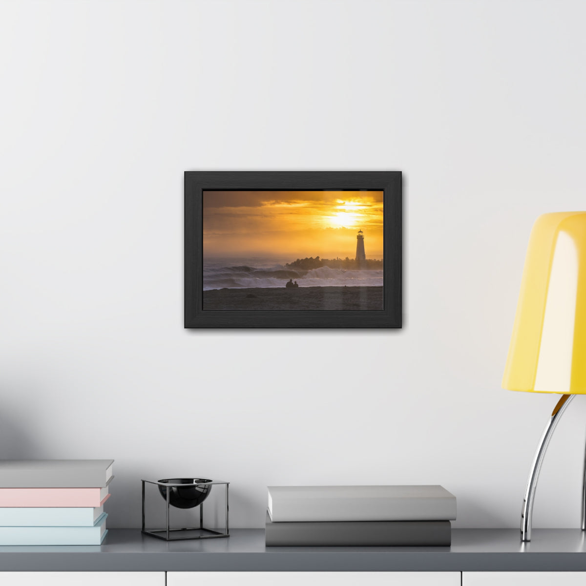 Golden Lighthouse Framed Poster