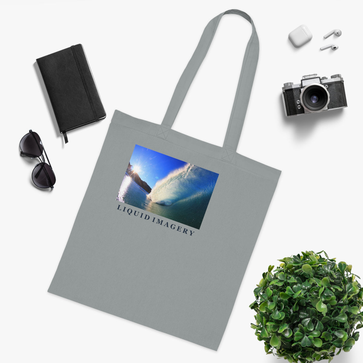 Sunburst Wave Cotton Tote Bag