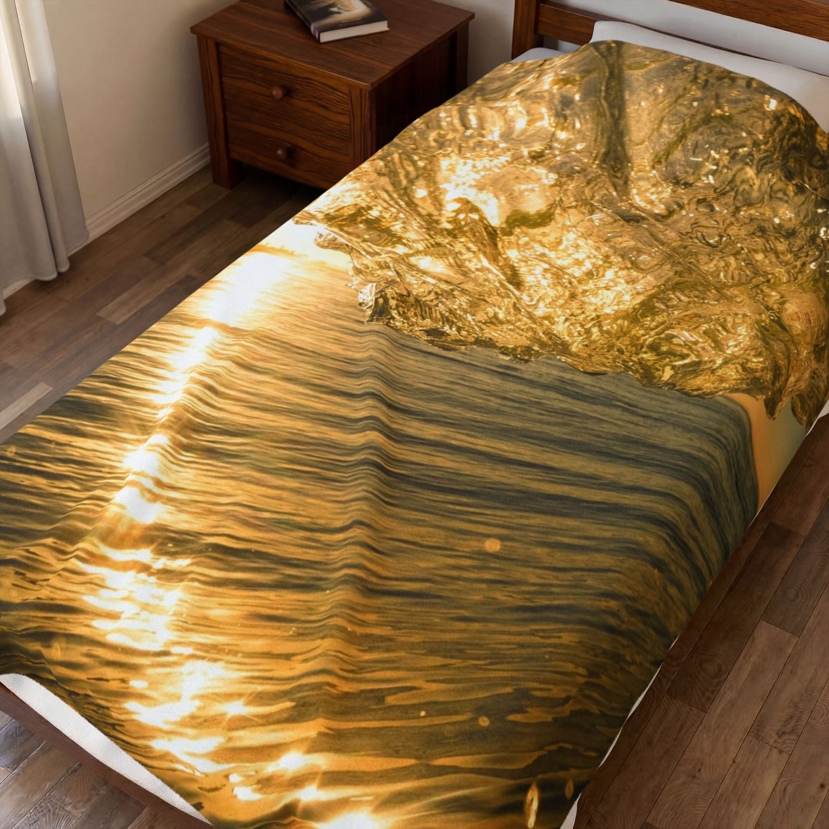 Liquid Gold Velveteen Plush Throw Blanket
