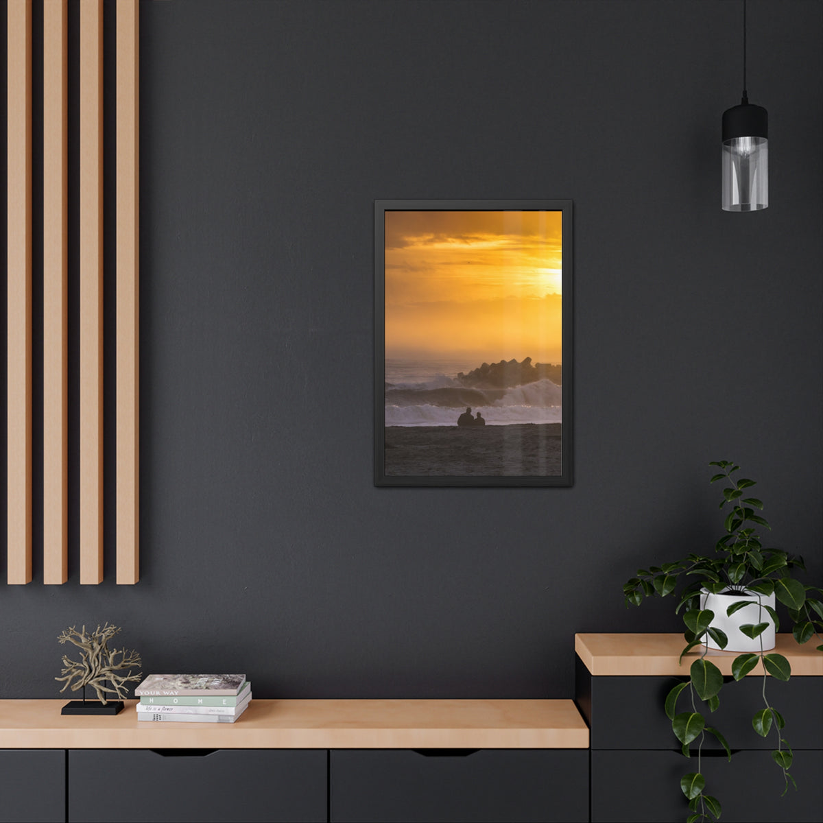 Golden Lighthouse Framed Poster