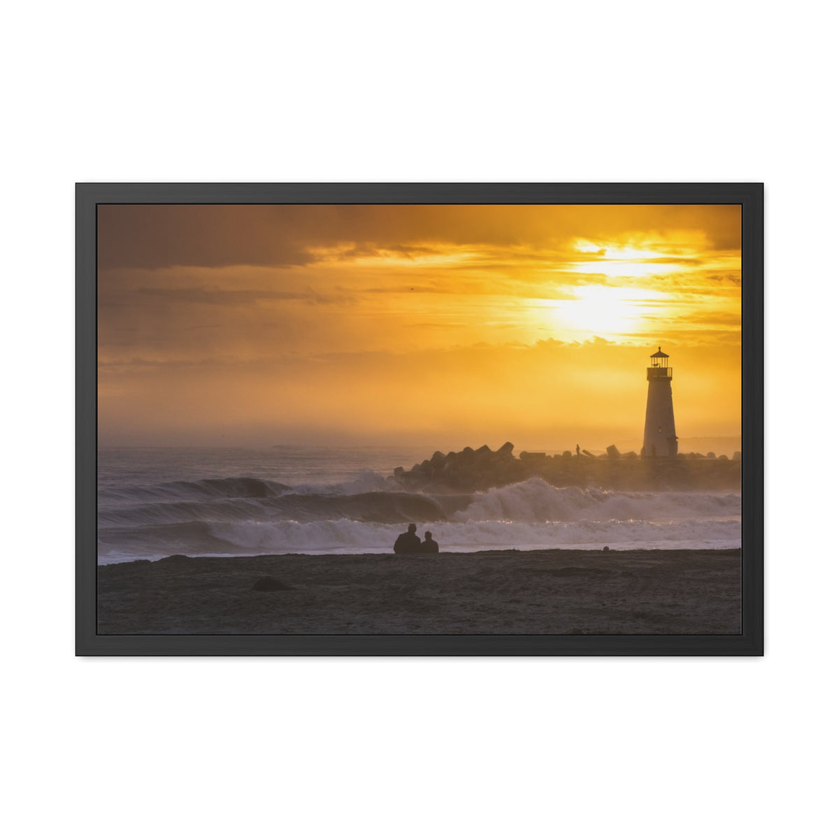 Golden Lighthouse Framed Poster