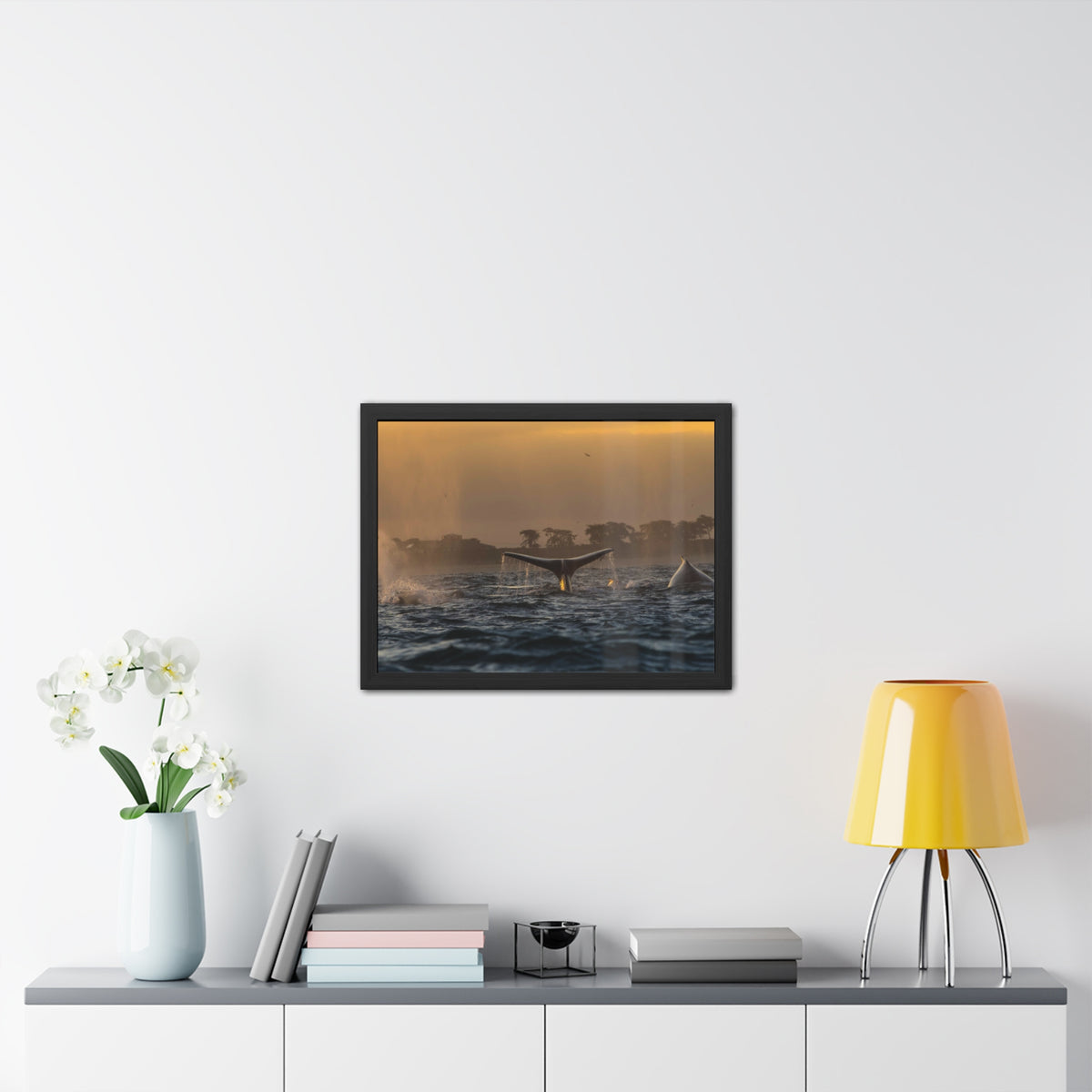 Whale Pair Framed Poster