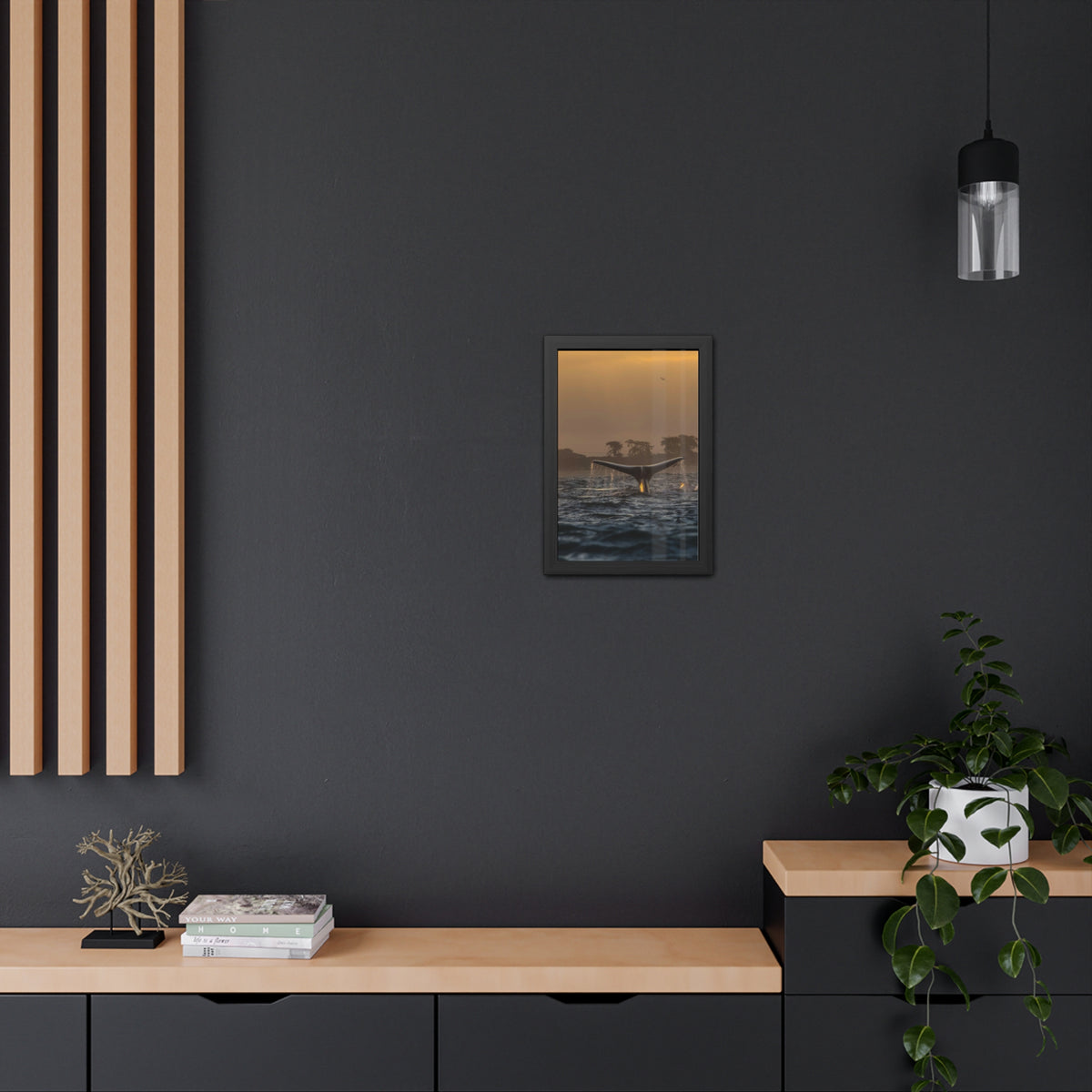 Whale Pair Framed Poster
