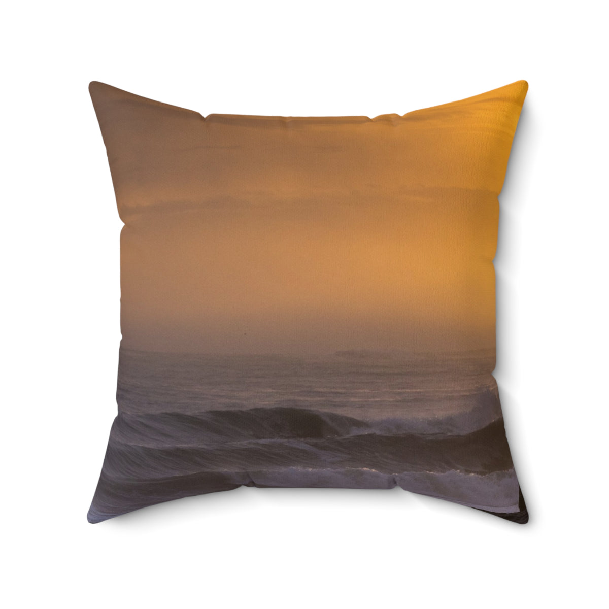Golden Lighthouse Throw Pillow