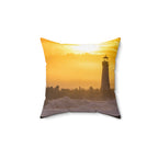 Golden Lighthouse Throw Pillow