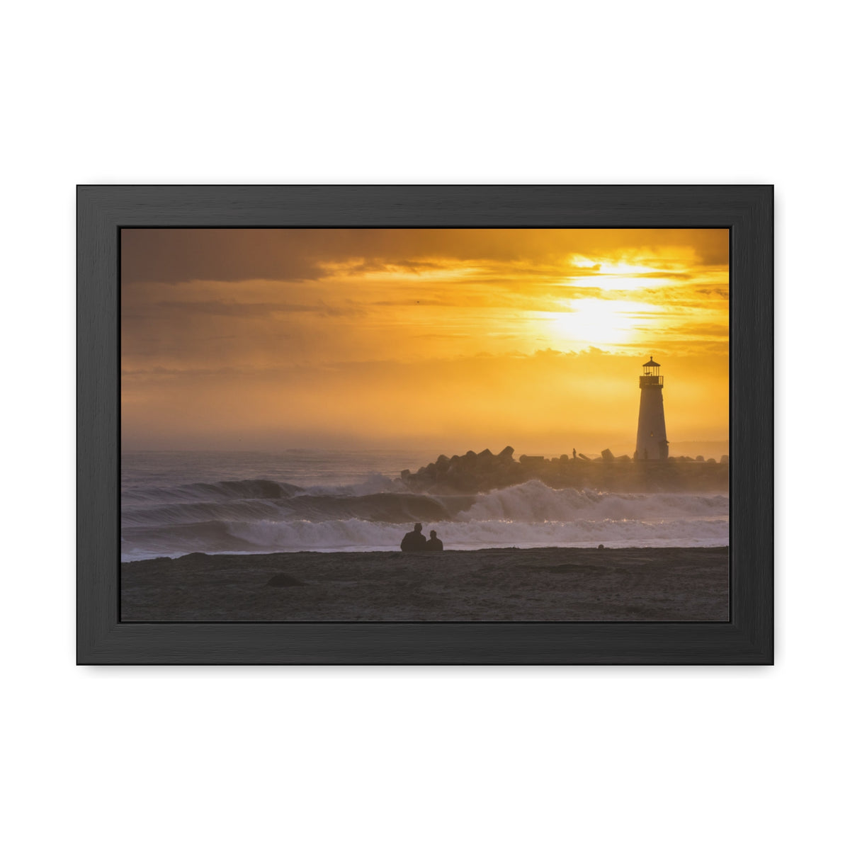 Golden Lighthouse Framed Poster