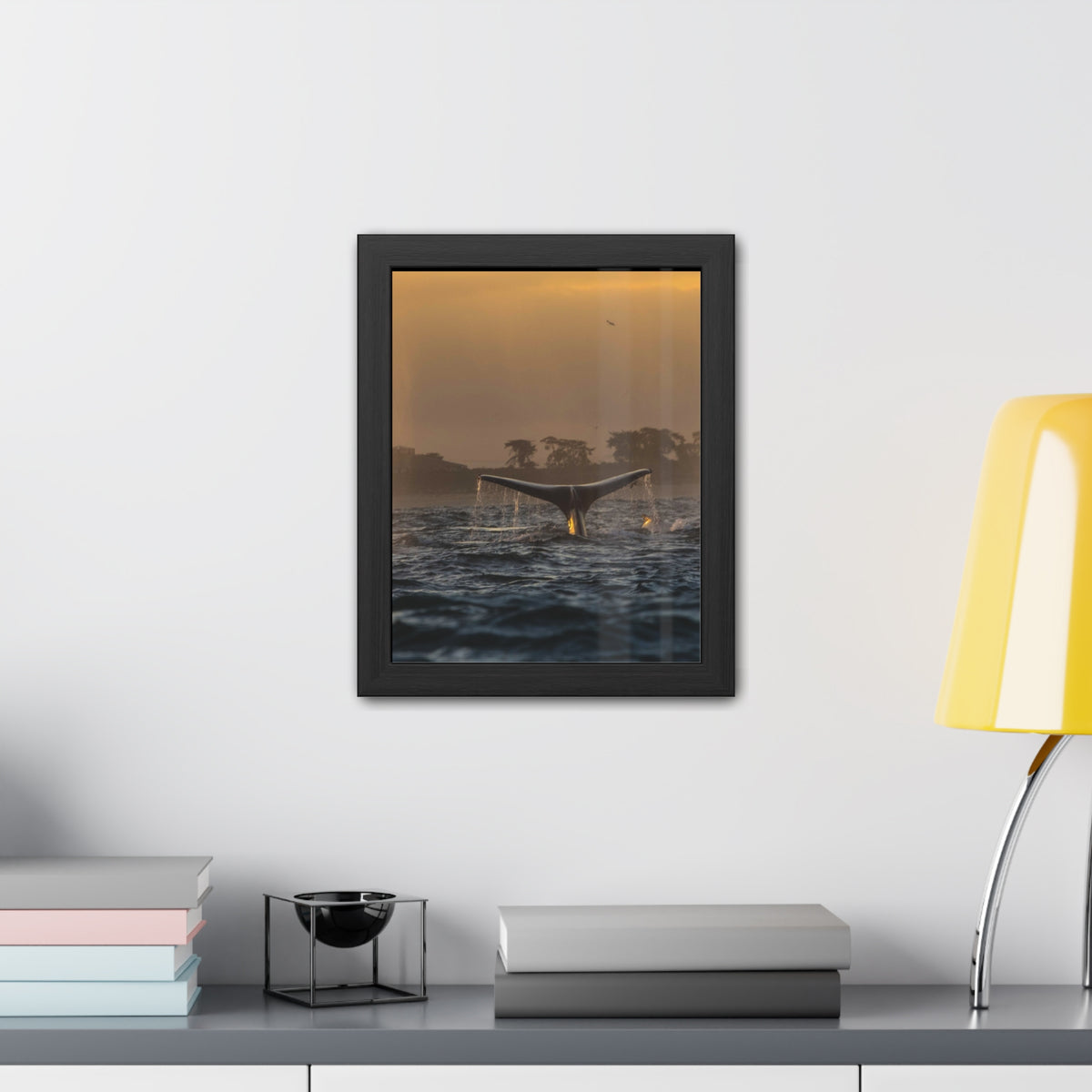 Whale Pair Framed Poster