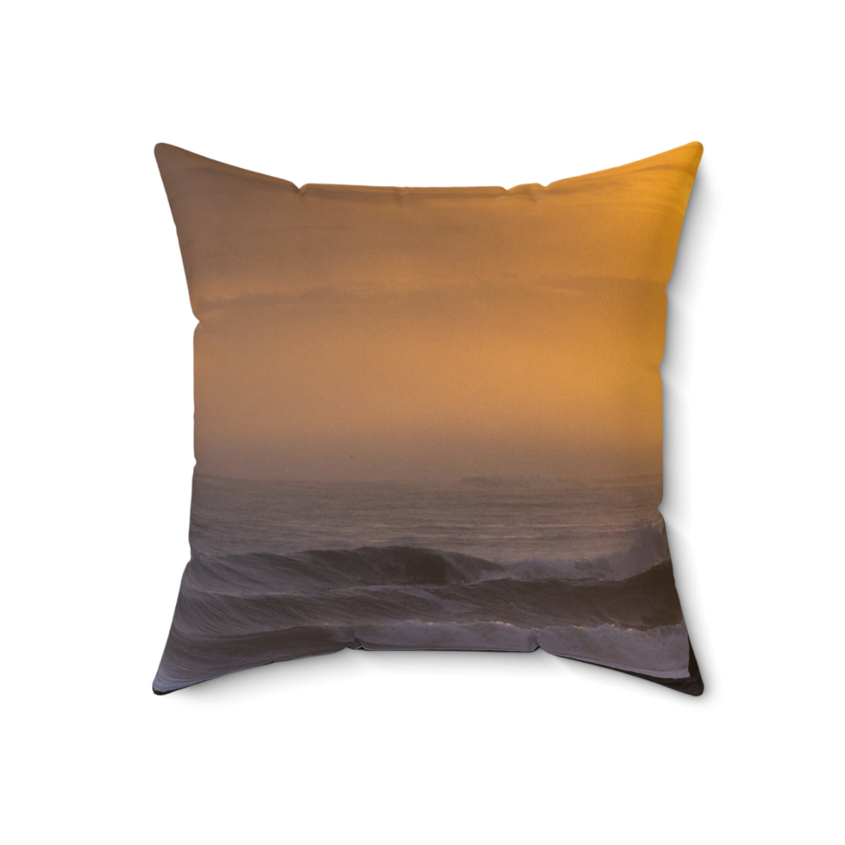 Golden Lighthouse Throw Pillow