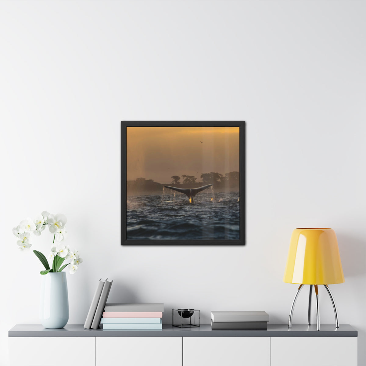 Whale Pair Framed Poster