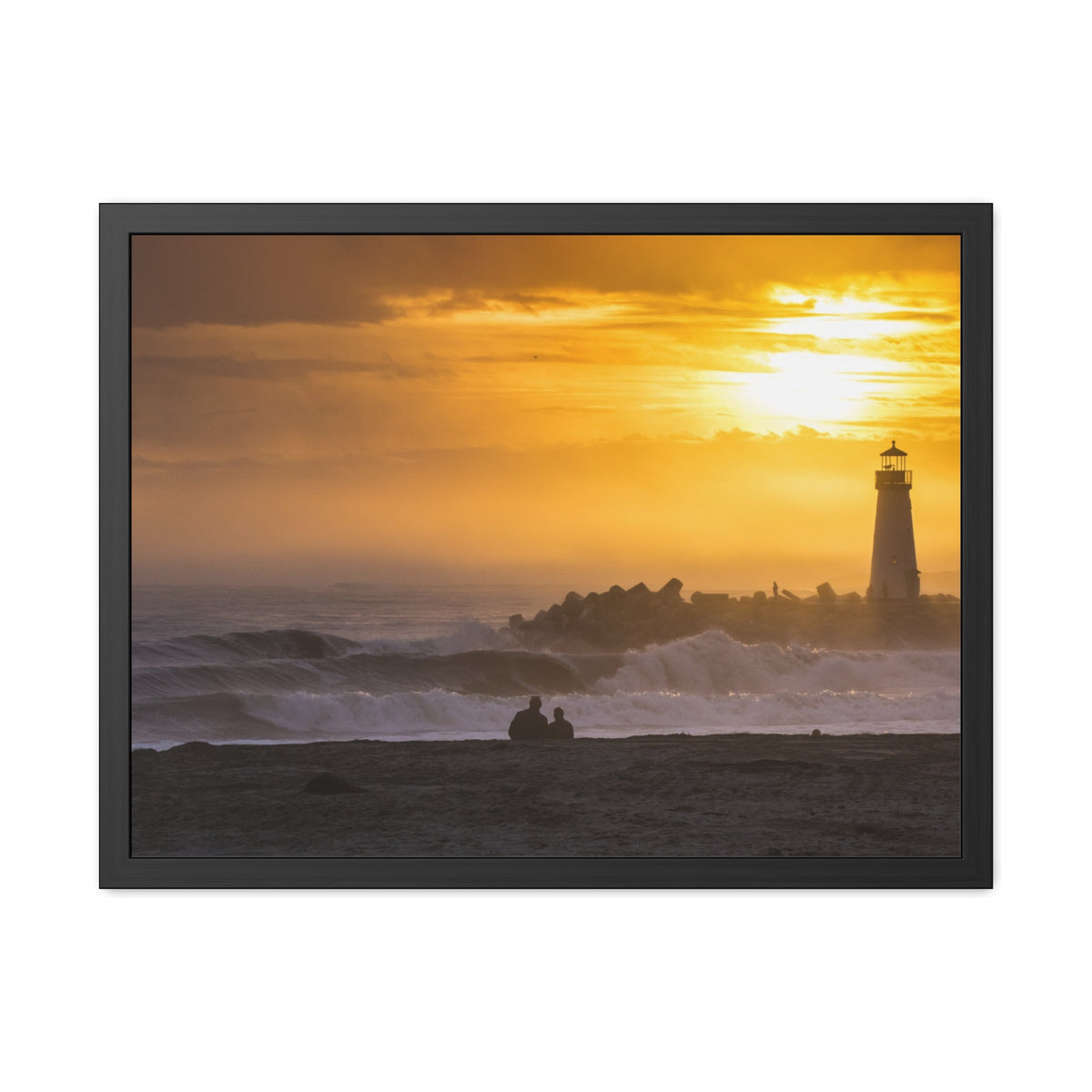 Golden Lighthouse Framed Poster