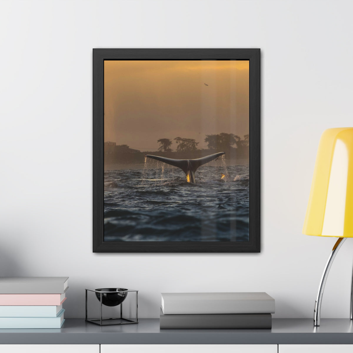 Whale Pair Framed Poster