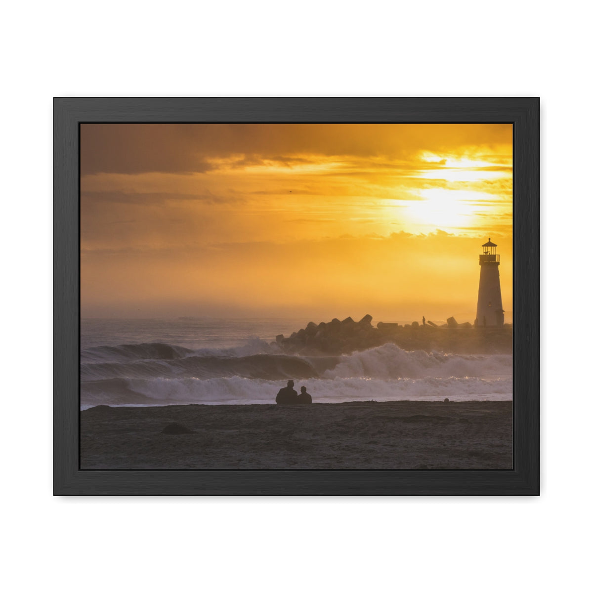 Golden Lighthouse Framed Poster