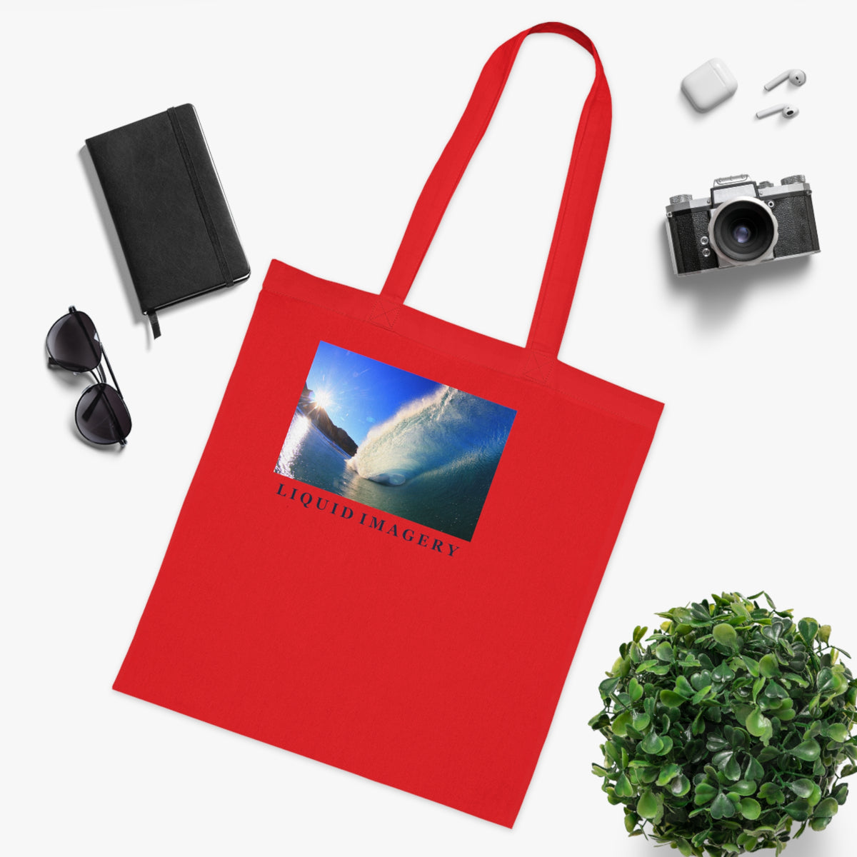 Sunburst Wave Cotton Tote Bag