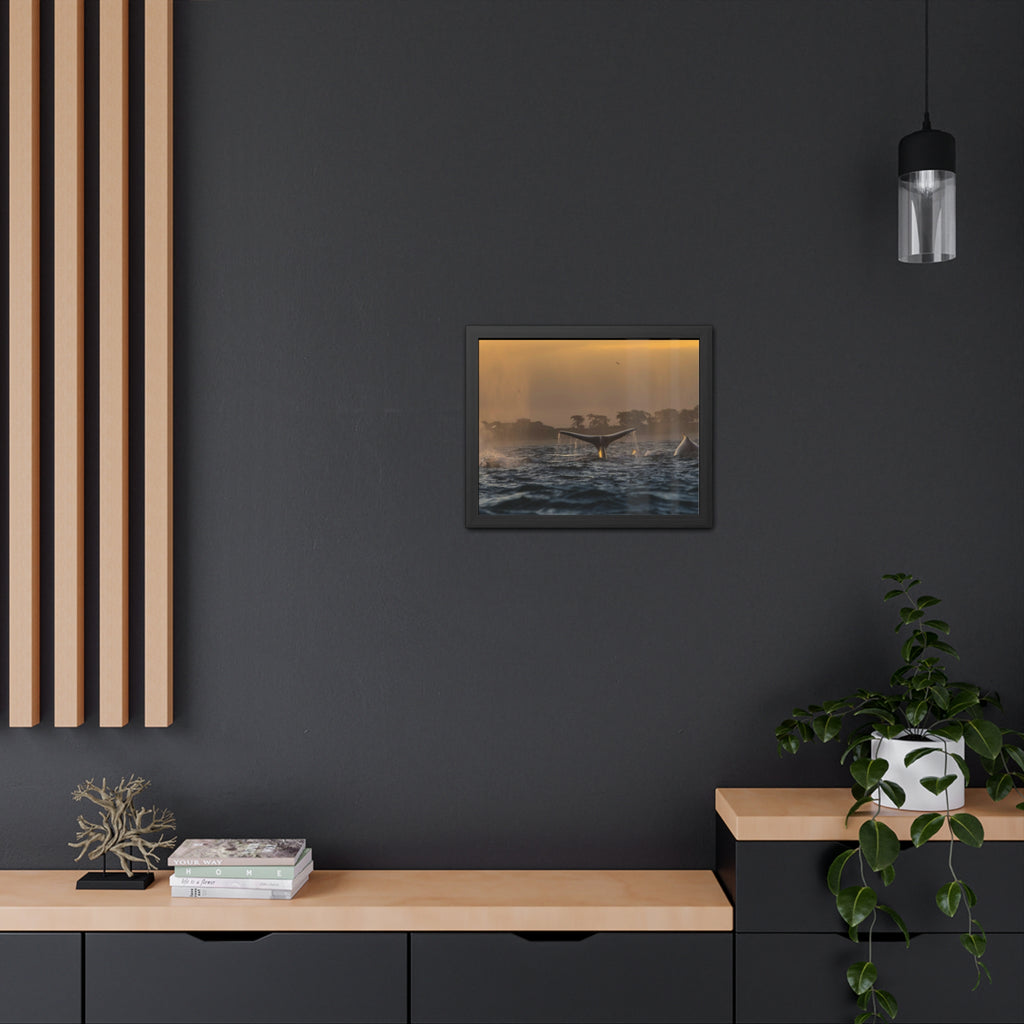 Whale Pair Framed Poster
