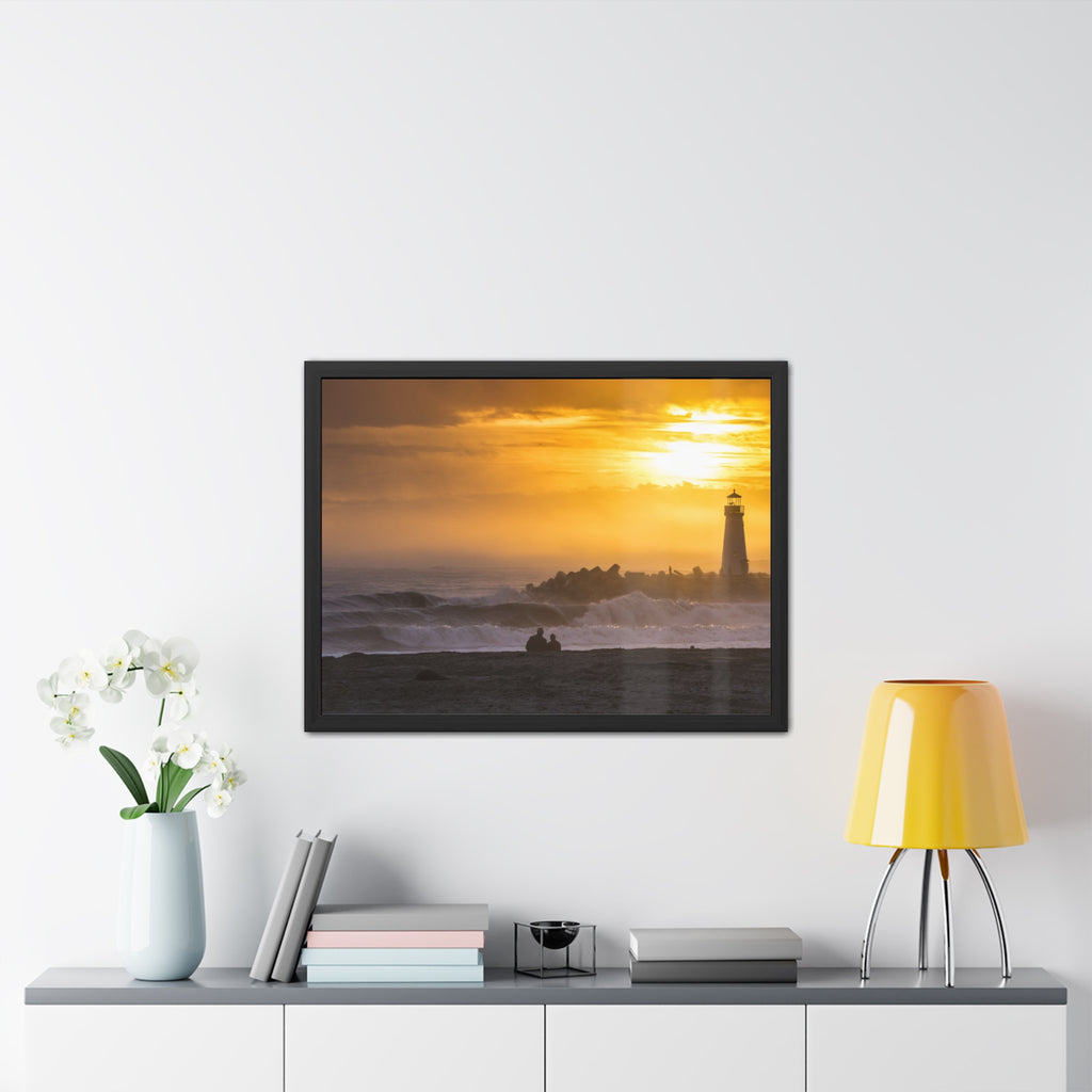 Golden Lighthouse Framed Poster