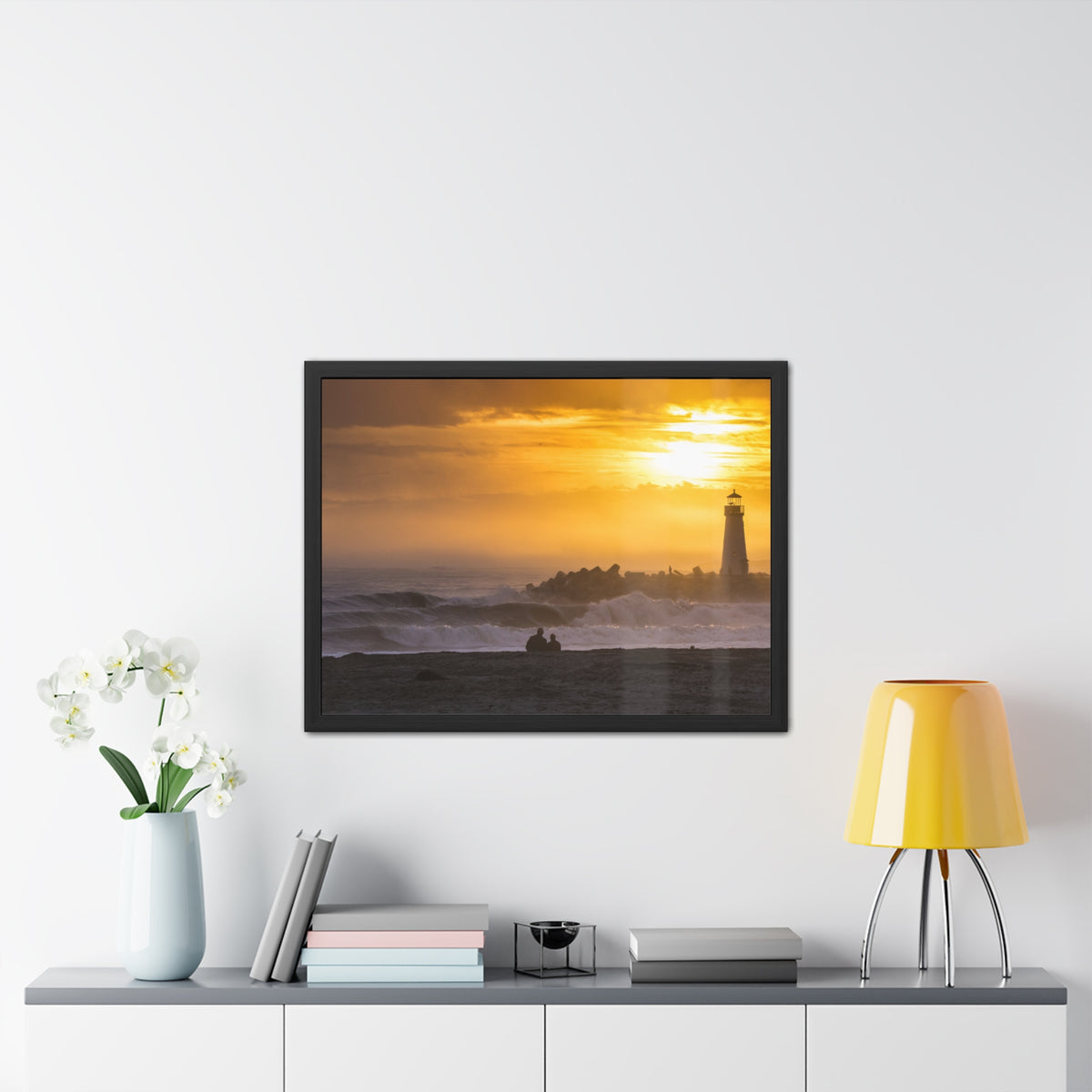 Golden Lighthouse Framed Poster