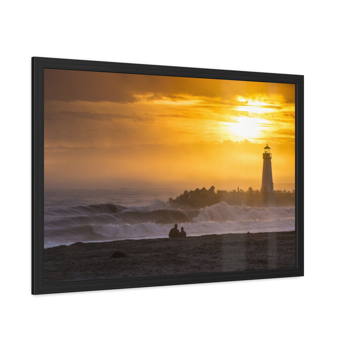 Golden Lighthouse Framed Poster
