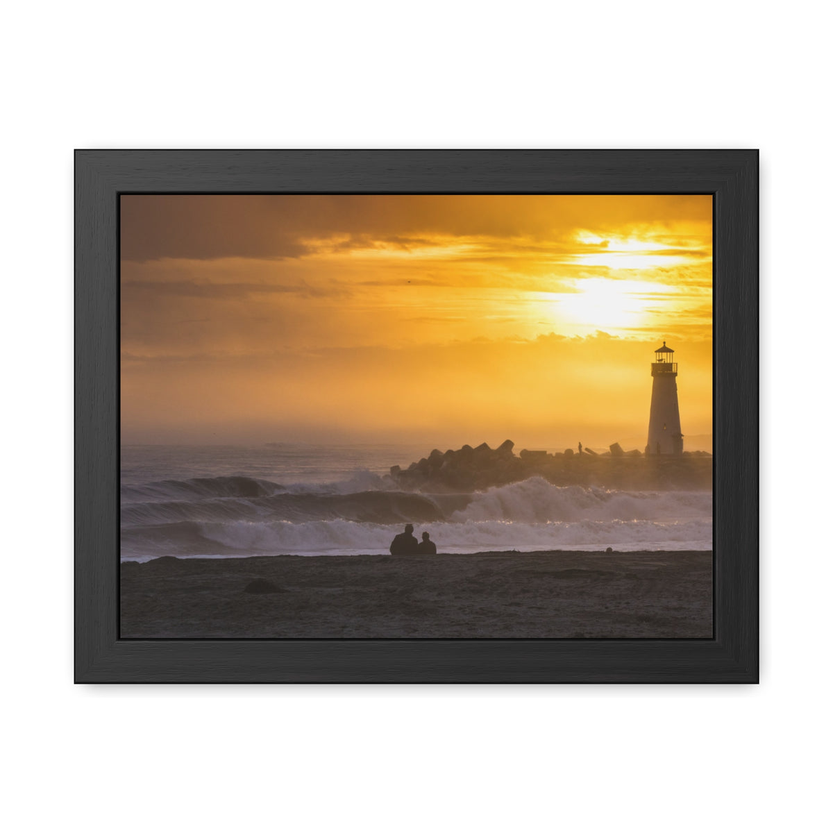 Golden Lighthouse Framed Poster