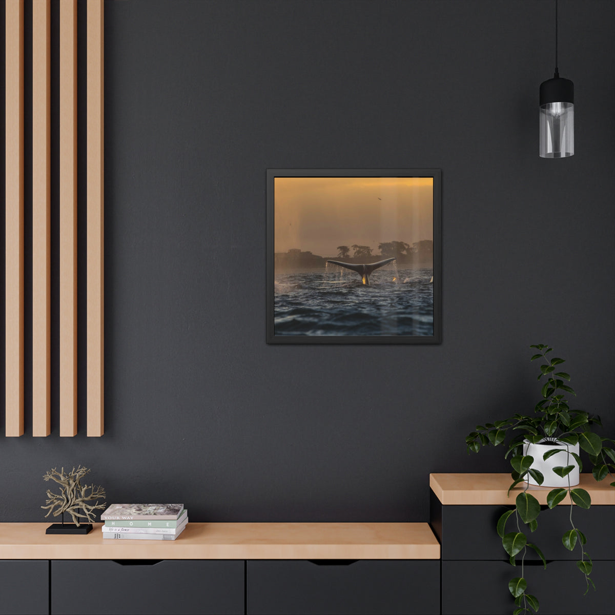 Whale Pair Framed Poster