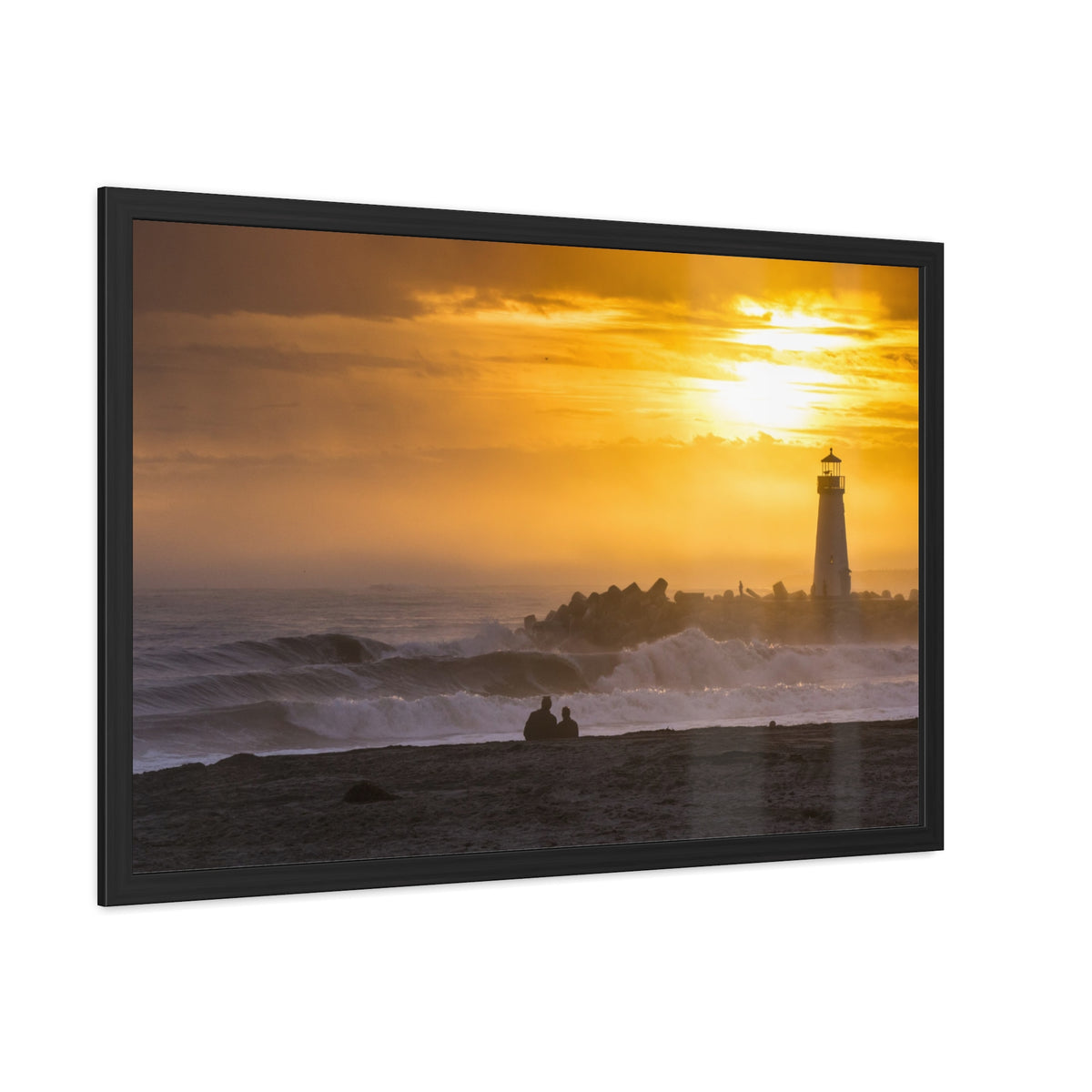Golden Lighthouse Framed Poster