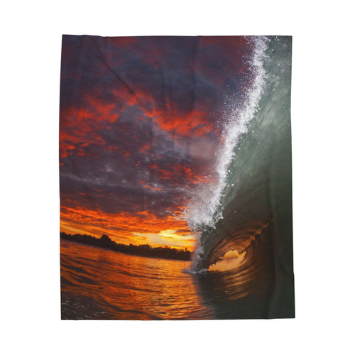 Burning Sky Barrel Velveteen Plush Throw Blanket