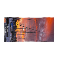 Harbor Sunset Beach Towel