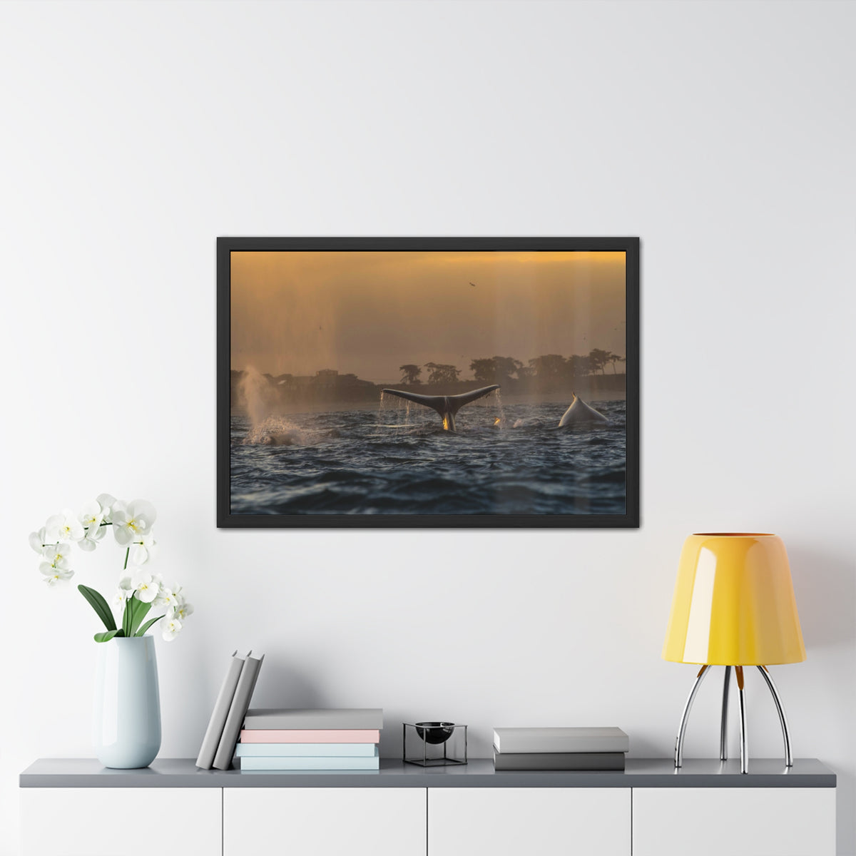 Whale Pair Framed Poster