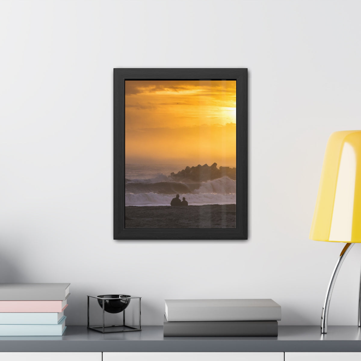 Golden Lighthouse Framed Poster
