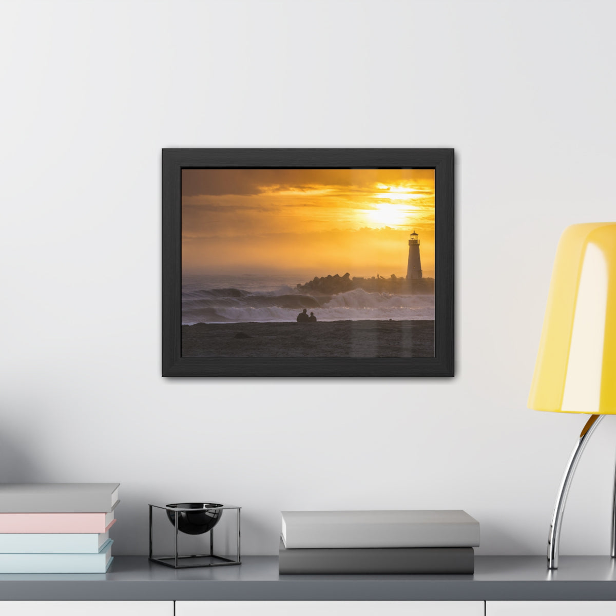 Golden Lighthouse Framed Poster